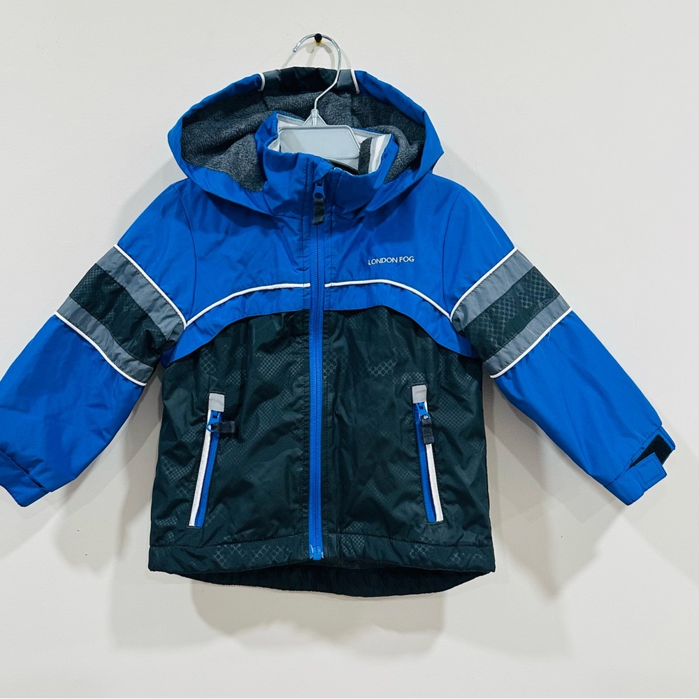 London Fog Boys Midweight‎ Hooded Jacket Blue/Charcoal Size 2T